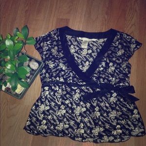 Max Studio petite 100% silk blouse